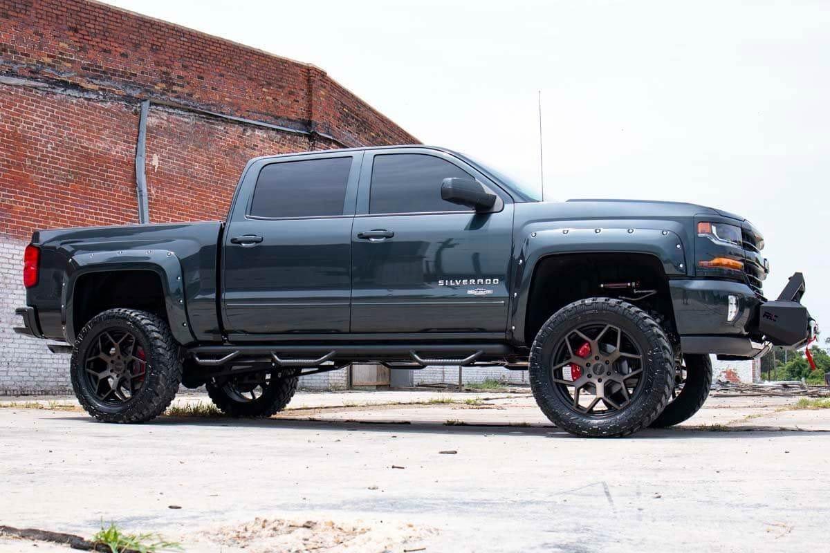 GMC Sierra 1500 Suspension Lift Kit - Front + Rear - Rough Country - 7 Inch Lift Kit | Cast Steel | Vertex - '14-'18